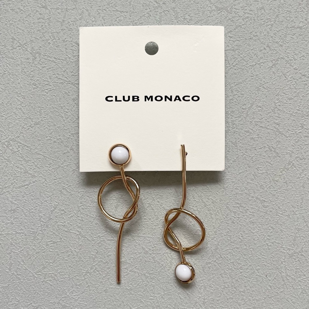 NWT Club Monaco Asymmetric Knot Earrings